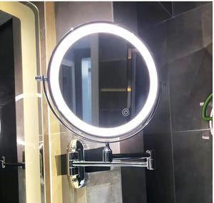 LumiReflex LED Rechargeable Wall-Mounted Magnifying Mirror