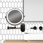 LumiReflex LED Rechargeable Wall-Mounted Magnifying Mirror