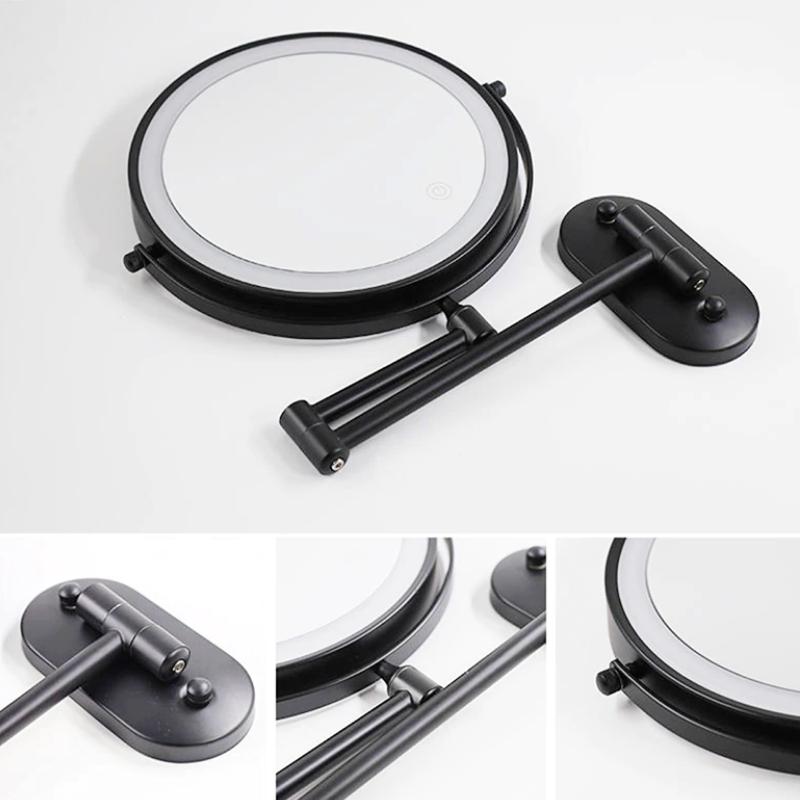 LumiReflex LED Rechargeable Wall-Mounted Magnifying Mirror