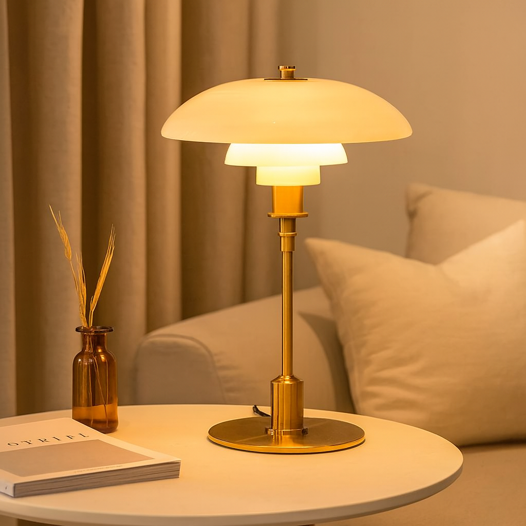 Lumierenordique – Scandinavian Glass Shade Table Lamp